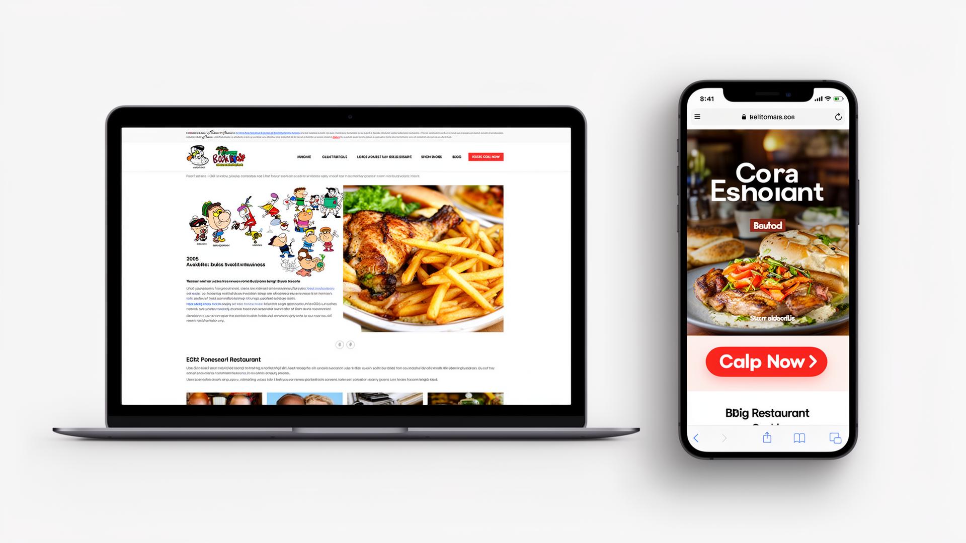 Before and after website comparison